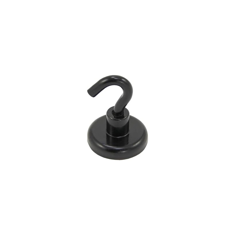 FIRST4MAGNETS Black Painted Neodymium Hook Magnet with M6 Hook for
