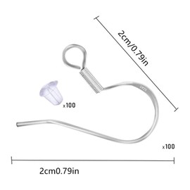100 Pcs / 50 Pairs 925 Sterling Silver Earring Hooks, Hook Ear Wires with 100 Pcs Clear Rubber Silicone Earring Safety Backs Stoppers for DIY Jewelry Making