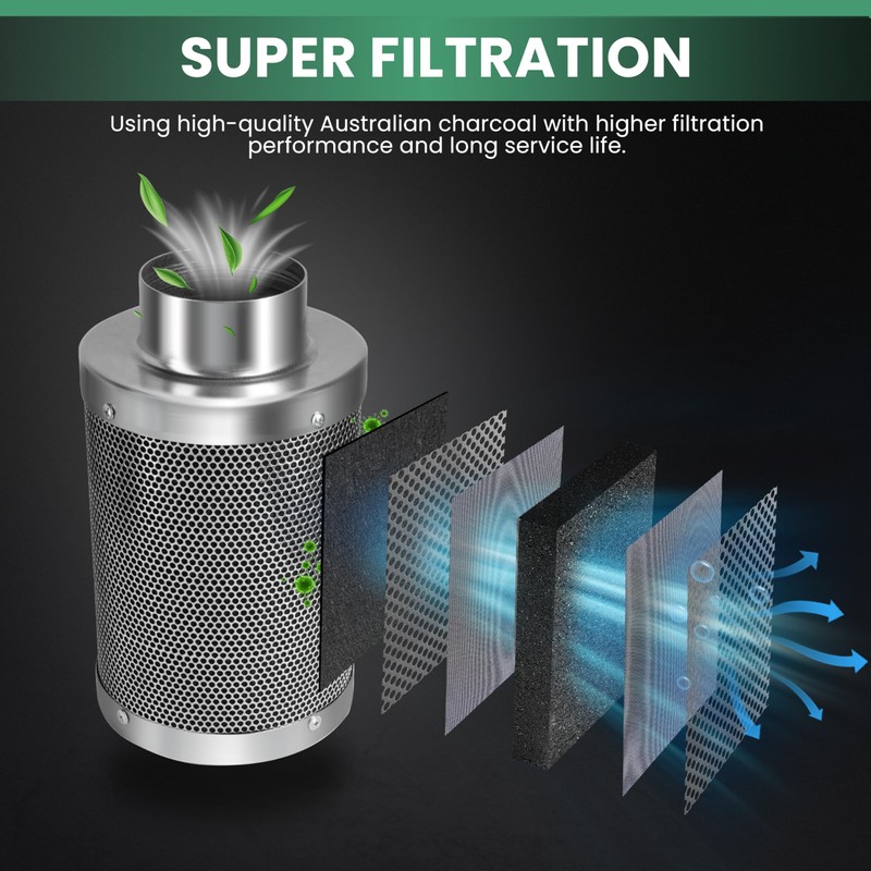 4 Inch Air Carbon Filter, with Australia Virgin Charcoal Smell