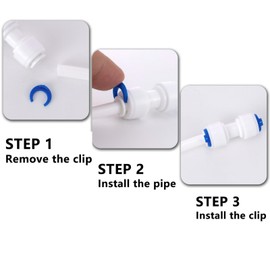 JIUWU 1/4 inch Locking Clips 50 PCS Reverse Osmosis Clip ro Water line Clips Blue Clip for Locking Quick Connect Fittings for RO Reverse Osmosis Water Filter Fittings