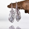 Sterling Silver Aquamarine Earrings Peacock Feather