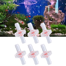 10Pcs Anti Backflow Check Valve One Way PP Plastic Non Return Diaphragm Barb for Air Intake Feed Hose Pipe Fitting (5mm Transparent)