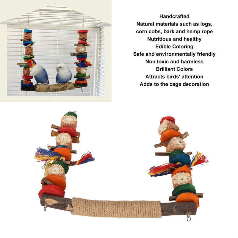 Bird Swing Toy Colorful Beak Grinding Parrot Chewing Perch Toy