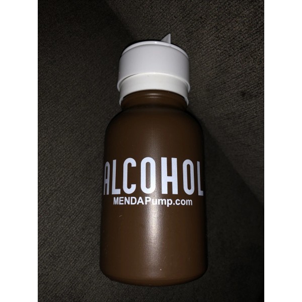 Menda New MENDA Alcohol Pump Round Brown Plastic Dispenser Bottle