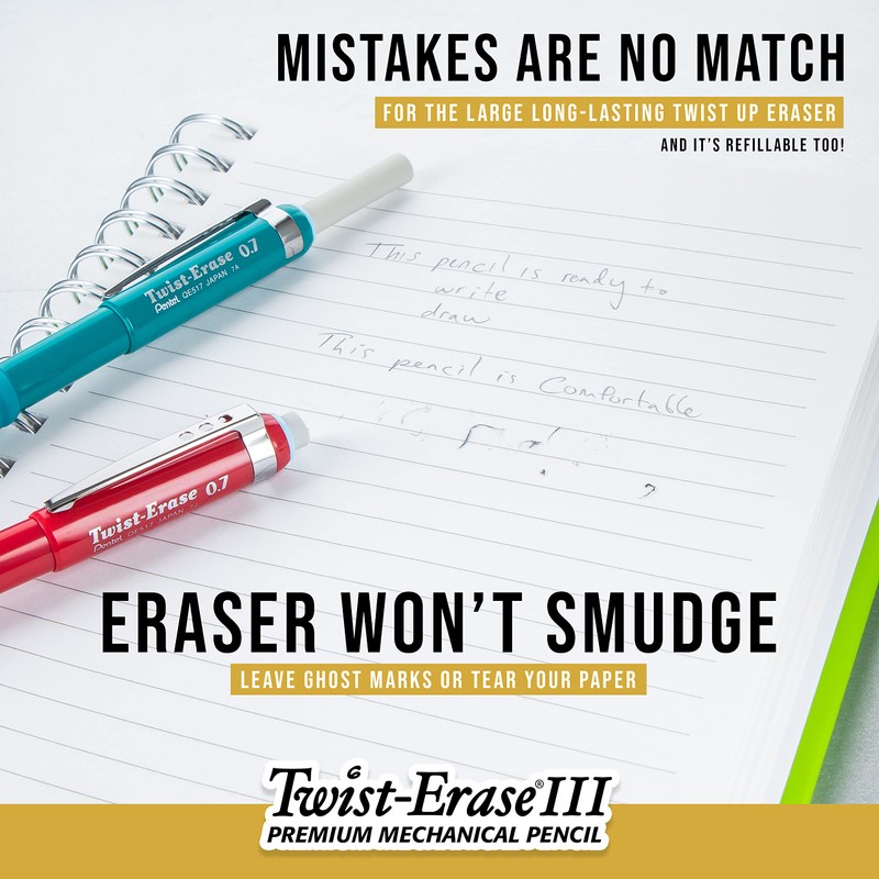 Pentel Twist-Erase III Mechanical Pencil ,0.5mm , Pack of 1