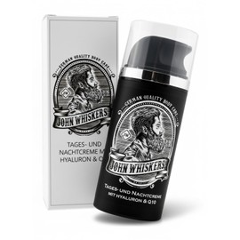 John Whiskers Day and Night Cream - Made in Germany - With Hyaluronic and Q10 - Face Care for Men