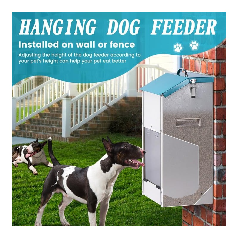 HHNIULI Galvanized Gravity Automatic Dog Feeder with A Stainless Steel