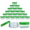 (Quantity: 25 Pieces) Beauticom 5G/5ML Round Clear Jars with GREEN