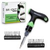 Brackit Dual Drive Ratchet T Handle Screwdriver and Bit Set