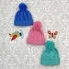 Knitting Pattern for 3 Pompom Baby Hats, 2 Sizes, Baby