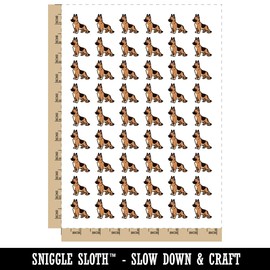 German Shepherd Standing Dog Temporary Tattoo Water Resistant Fake Body Art Set Collection - 54 1" Tattoos (1 Sheet)