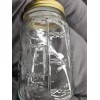 Mason Sunflower design Quart Square Glass Mason Canning Jar ~