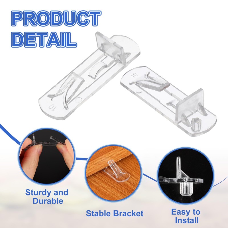 PATIKIL Locking Shelf Support Pegs, 60 Pcs Plastic Cabinet Shelf