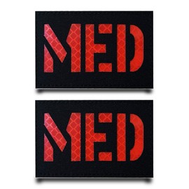 Pack of 2 MED IR Reflective Flag Patch Removable Patches with Velcro Fastening Tactical Military Patch Application for Vest Clothing Velcro Straps Backpacks Jacket Bags
