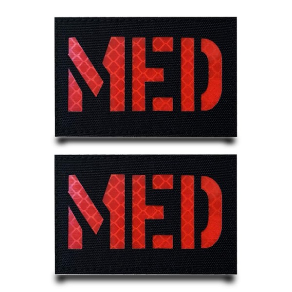Pack of 2 MED IR Reflective Flag Patch Removable Patches