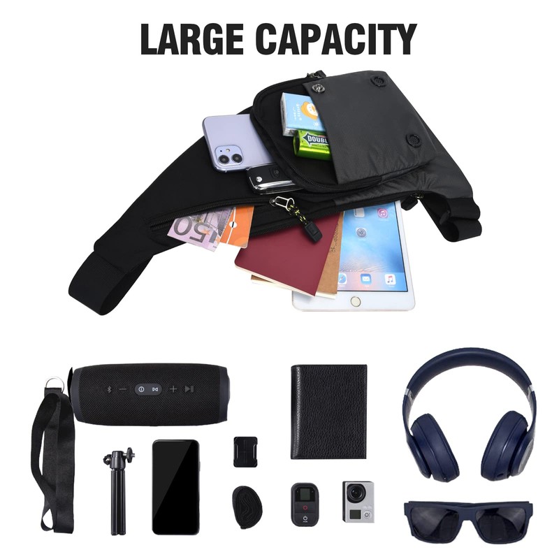 Peicees Sling Bag for Men Women Shoulder Bag Sling Backpack