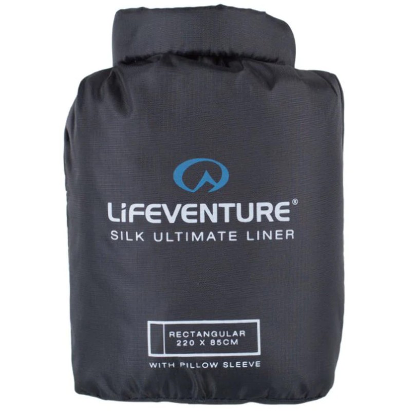 Lifeventure Lifemarque Silk Liner Sleeping Bag, Black, One Size