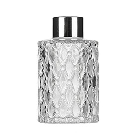 150ML/5oz Clear Glass Diffuser Jars Essential Oil Diffuser Bottle with Silver Cap Home Decoration Fragrance Accessories for DIY Replacement Reed Diffuser Sticks Sets
