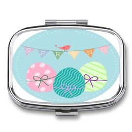 Pill Box Cute Easter Egg Bird Large Capacity Every Morning and Afternoon Pill Box with Pills/Vitamins/Dietary Supplements