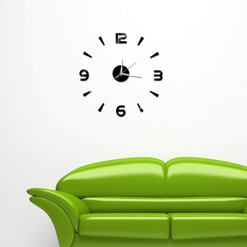 GBSCLOVER Frameless Wall Clock, 3D Modern DIY Clock Kit, Acrylic