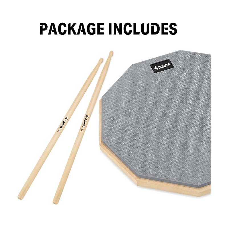 Donner Drum Practice Pad 8 Inches, Silent Practice Drum Pad