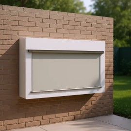 Cream Patio Retractable Side Awning 31.5x118.1 Inch Wall Mounted Manual Operation Outdoor Shelter Modern Style Polyester Fabriccolor: Cream1