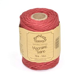50M Spools - Everlasto Single Twist Soft Cotton Coloured Macrame Craft Twine 38/6 (4mm approx) (Terracotta)
