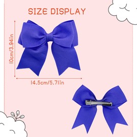 2 Stück Haarspangen mit Schleifen, französische Haarschleifen für Mädchen, große Satin-Haarschleifen-Clips, seidige Haarschleifen für Mädchen, weiche Schleifen, Haarnadel, blaue Haarschleife