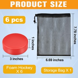 Zealor 30PCS Sport Foam Hockey Pucks, 3 Inch Mini Soft Foam Hockey Pucks with Mesh Bag Colored for Kids Adult Indoor Outdoor Use Sport Game Classic Training and Practicing, Multicolor