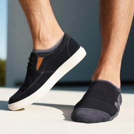 OUYJIA Men's Trainer Socks White No Show Invisible Socks Breathable Anti Odor Bamboo Low Cut Ankle Sock for Men 6-10, 6 Pairs