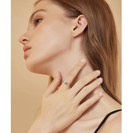 MILACOLATO 3pcs 925 Sterling Silver Rings Set 18K White Gold Plate Dainty Band Rings Tarnish Resistant Stackable Thumb Rings for Women Size 9