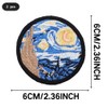 2 Pcs Oil Painting Starry Night Embroidered Appliques Patch with