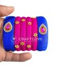 GOELX Silk Thread Bangles Blue & Pink Floral Set Designer