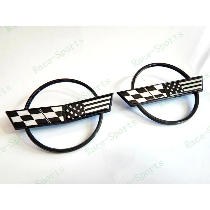 AUTO 2PC Black Front Nose Rear Gas Lid Cross US