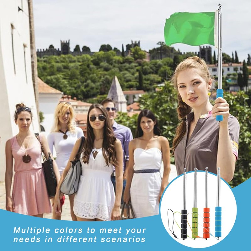 KUBDPQOR Telescopic Handheld Flag Pole 12 Pcs Flag Pole Kit