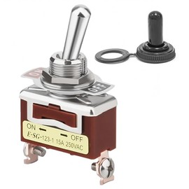 2-Pack Momentary Toggle Switch with Waterproof Cap KN3C-111, (ON)-Off SPST 2Pin 20A 12mm/0.47" Heavy Duty Bakelite Rocker Switches Silver-Plated Copper Terminal for Auto Car Marine Boat