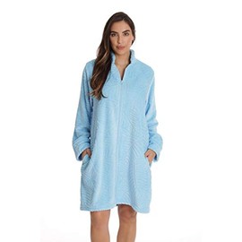 Just Love Plush Zipper Lounger Robe 6791-BLU-XL Light Blue
