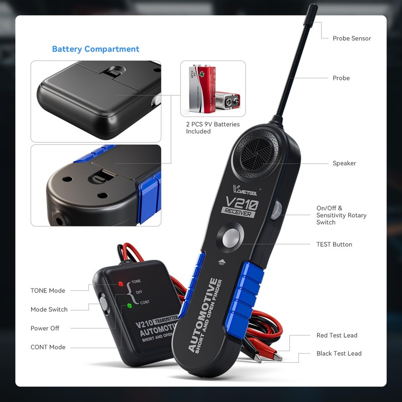VDIAGTOOL V210 Wire Tracer Electrical Automotive Open & Short Finder