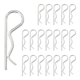 AUXBC 20Pcs M3.5 x 75mm R Clips Hitch Pins, Galvanized Carbon Steel Retaining Cotter Pins, Heavy Duty Spring Clip Hair Pins for Tractors, Lawn Trailers, Trucks, and Tow Bars