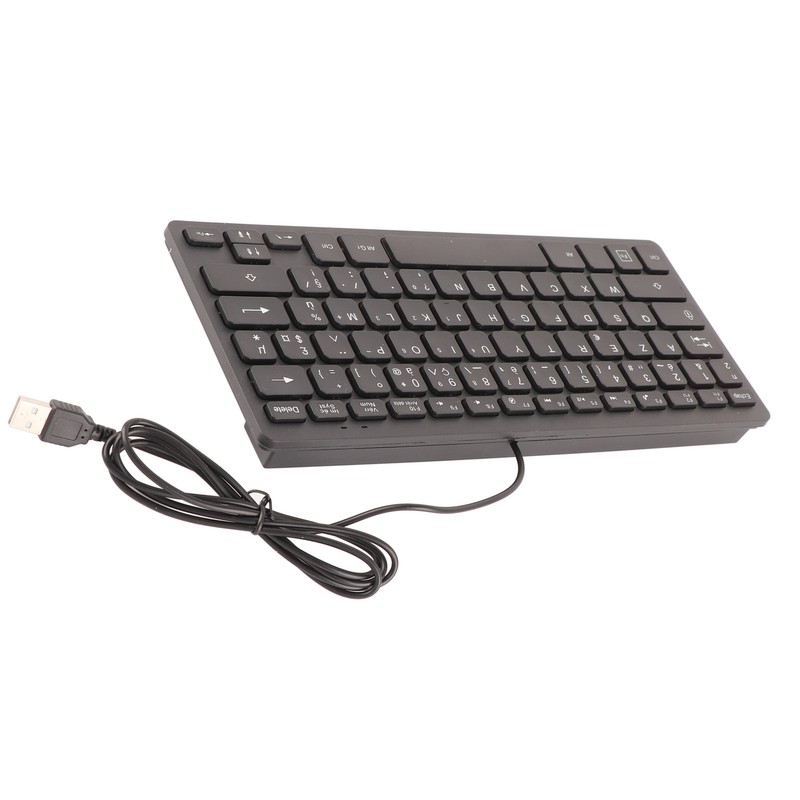 Computer Keyboards Ergonomic Design UltraThin Mini Durable Wired 78 Keys