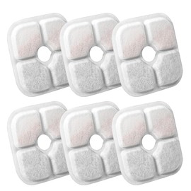 QEDBOJE 6 Stück Katzenbrunnen Filter für CatPi Trinkbrunnen, Dreifaches Filtersystem Ersatzfilter mit Aktivkohle