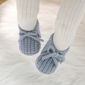 Wugugu Baby Booties Newborn Boys Girls First Walkers Soft Knit Infant Sock Shoes Cozy Crochet Toddler Crib Boots
