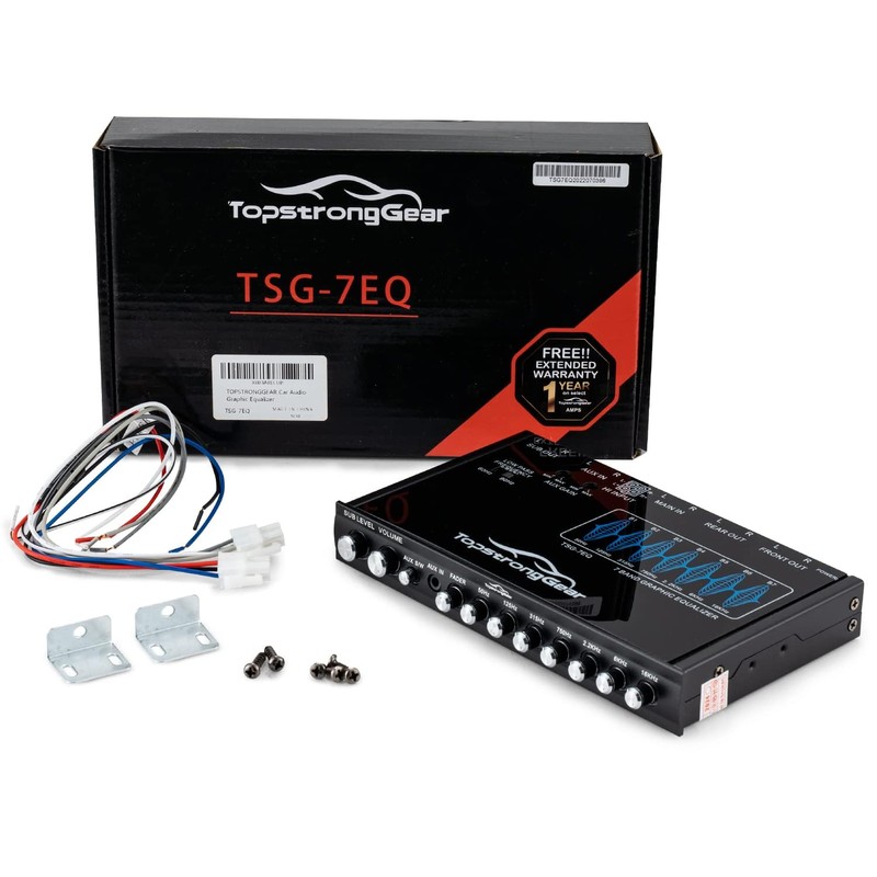 TOPSTRONGGEAR TSG7EQ 7-Band Car Audio Graphic Equalizer with Front 3.5mm