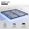 OLEVS King Size Floating Bed Frame, Metal Platform, with LED