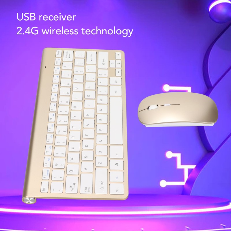 Keyboard Mouse Set 2.4G Wireless 78 Keys USB Thin Etched