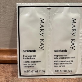 Mary Kay Satin Hands Travel Smoothie Scrub .1oz Softener .04 oz & Cream .07 oz