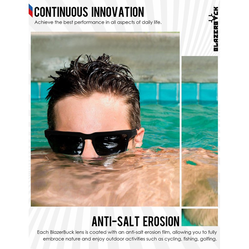 BLAZERBUCK Blue Light Blocking Polycarbonate Replacement Lenses for Oakley Batwolf