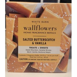 Bath Body Wallflowers Home Fragrance Refills Bulbs 2-Pack 1.6 Fl Oz Salted Butterscotch Vanilla