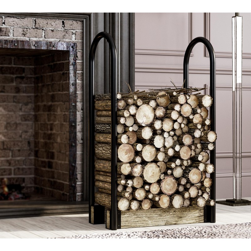 Fire Beauty Adjustable Firewood Holder Rack,Heavy-Duty Log Stand,Compatible with 2x4