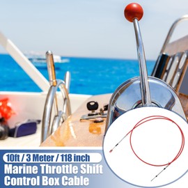 uxcell 2pcs 10ft 118 Inch Marine Type 3300/33C Throttle Shift Remote Control Box Cable with Clevis for Yamaha Outboard Engine Boat Motor Steering System Red